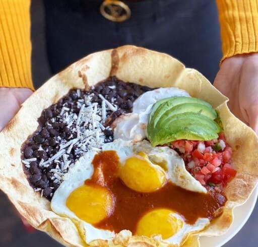 Eggs and beans at Ollo
