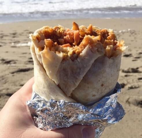 Enjoying a Lily's burrito