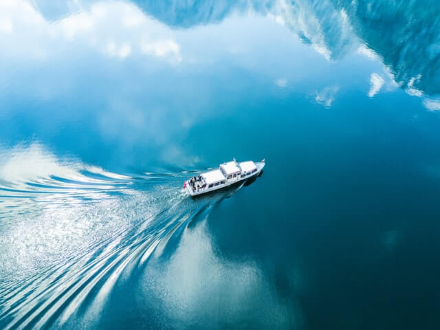 A boat in the ocean