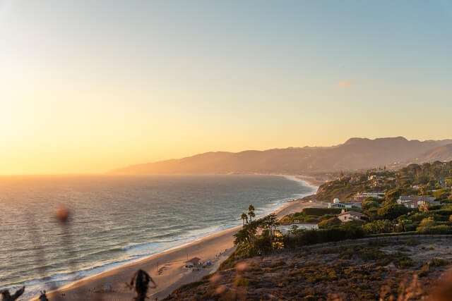 a view of a beach in Malibu