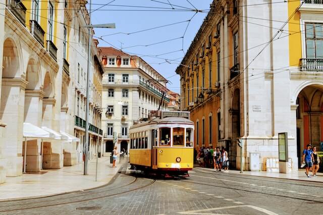 A street on a city in Portugal